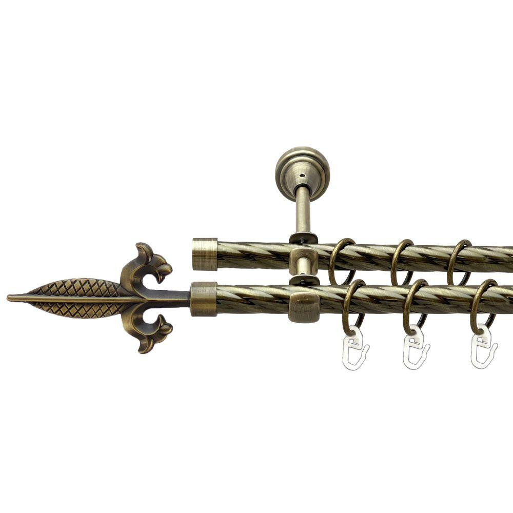 Карниз Orvit Генуя металевий дворядний відкритий скручена труба кільце металеве Антик 16\16 мм 160 см Львов - изображение 1