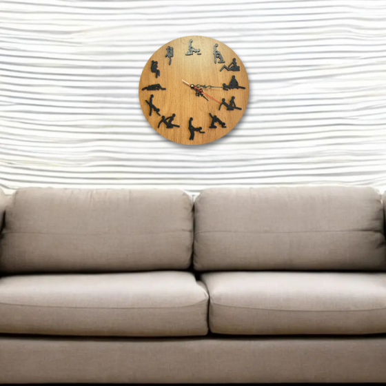 Настенные часы, деревянные часы в спальню с бесшумным механизмом 