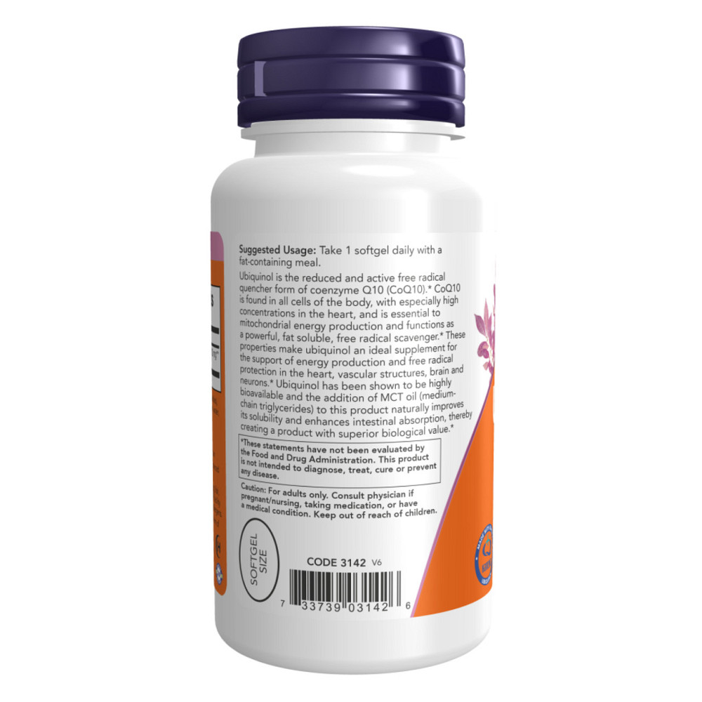 Убихинол Now Foods Ubiquinol 100mg 60 sgels Киев - изображение 3