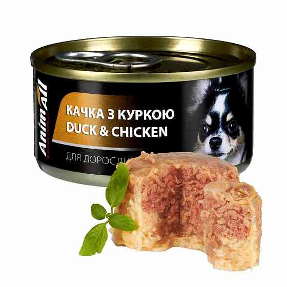 AnimAll АнімАлл вологий корм для собак, качка з куркою, 85г Київ