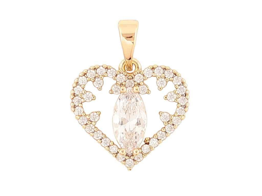 Кулон Позолота 18K «Кришталлическое сердечко» 283574 ТМ Xuping Киев - изображение 1