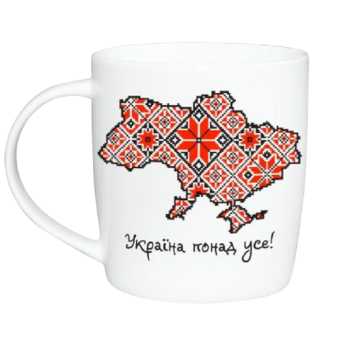 Чашка Вишиванка мапа 360 мл бочка (подарункова уп) 1979 Кварта Житомир