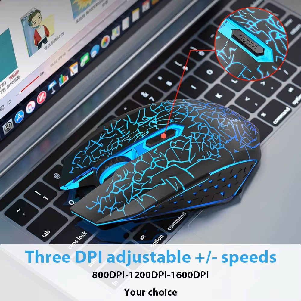 Беспроводная игровая мышка Qukam RGB подсветка USB Charge бесшумная со встроенным аккумулятором Black Запорожье - изображение 6