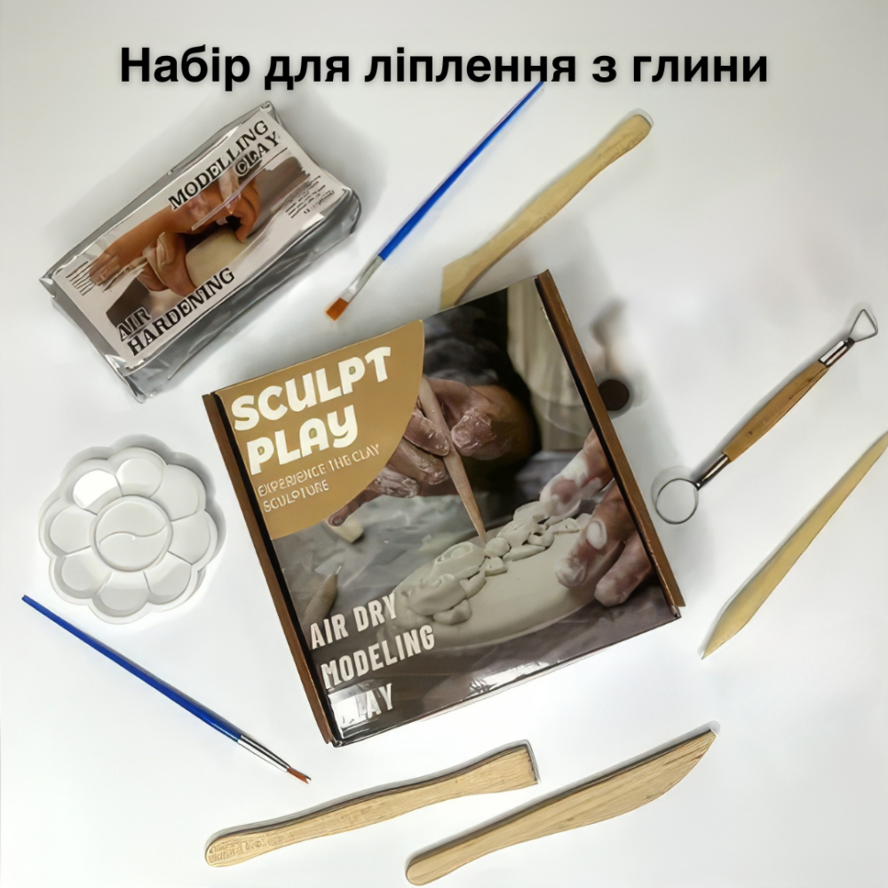 Комплект для ліплення з м'якої глини з інструментами та фарбами, дитячий набір для творчості та виробів Кам'янець-Подільський - фото 6
