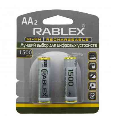 Акумулятори RABLEX HR6 RB-1500 ( 1.2V / 1500 mAh / Ni-MH / AA / блістер / 2 шт.) Київ