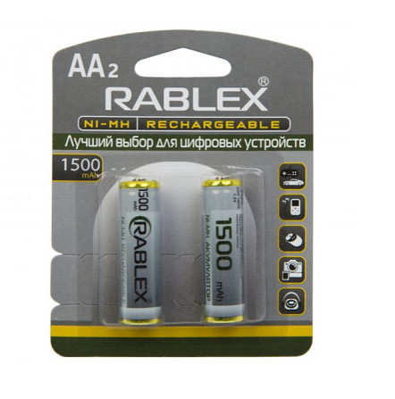 Акумулятори RABLEX HR6 RB-1500 ( 1.2V / 1500 mAh / Ni-MH / AA / блістер / 2 шт.) Київ - фото 1