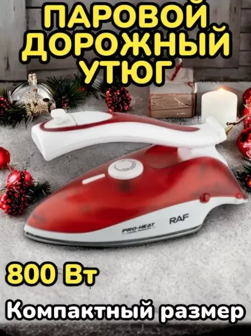 Дорожня парова праска, багатофункціональна електрична праска Domotec/RAF R-1259R 800W Одеса - фото 1
