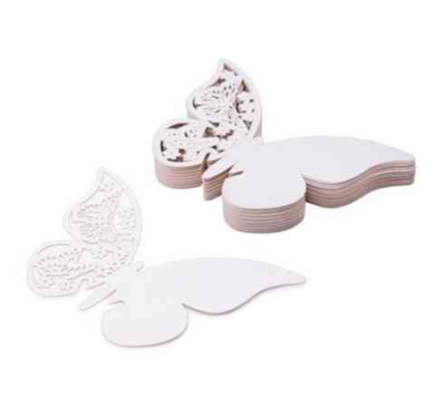 Посадочные карточки для гостей на бокалы Бабочки 10 штук 10 на 8 см белый Киев