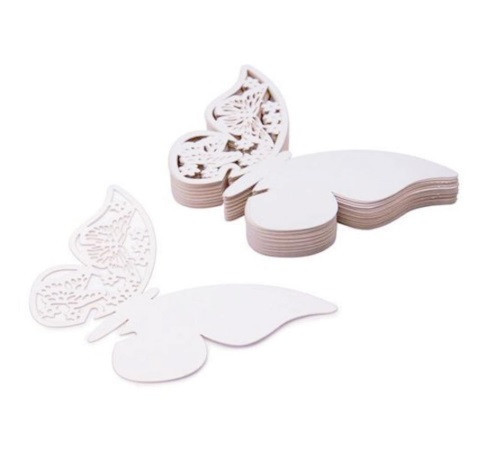 Посадочные карточки для гостей на бокалы Бабочки 10 штук 10 на 8 см белый Киев - изображение 2