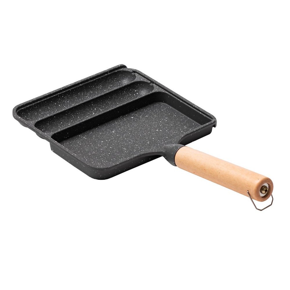 Сковорода прямокутна на 3 секції з антипригарним покриттям сіра HP39572C Коломия - фото 4