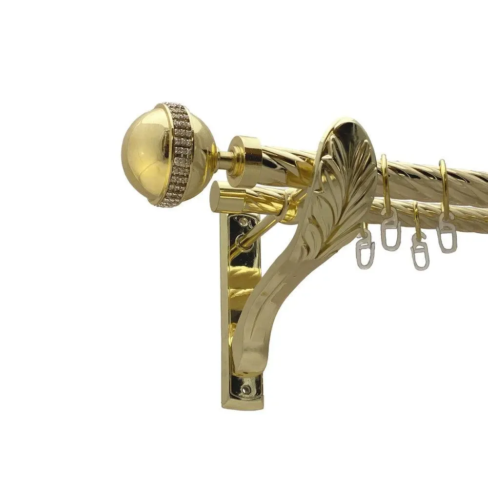 Карниз Orvit Авея металевий дворядний ретро скручена труба кільце металеве Золото 25\19 мм 240 см (00-00010873) Львів - фото 1