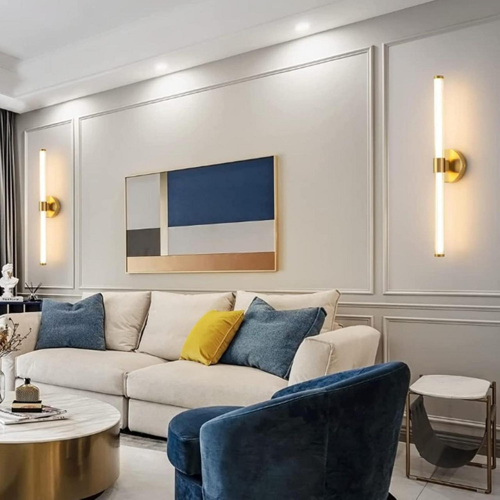 Світильник настінний LED, Бра золотистий 2W, 960 лм, 4000K, лінійне сучасне освітлення для ванної, спальні, вітальні Київ - фото 4