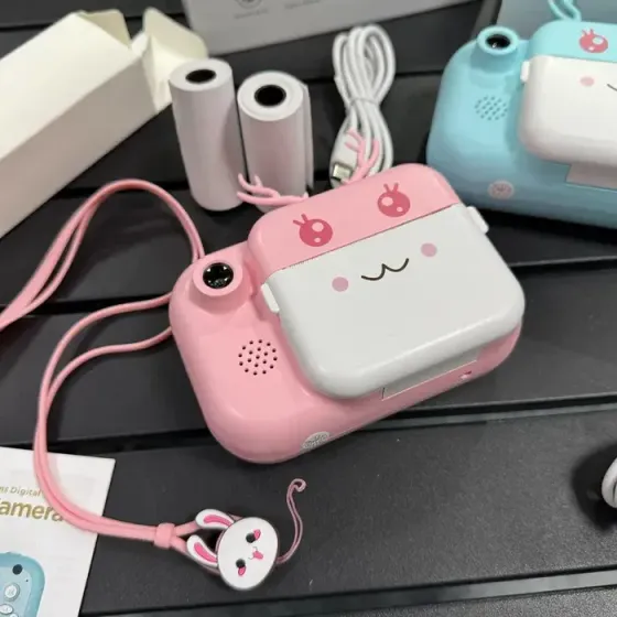 Розовый Детский фотоаппарат C11 с экраном моментальной печати фото "Рожки" Коломыя