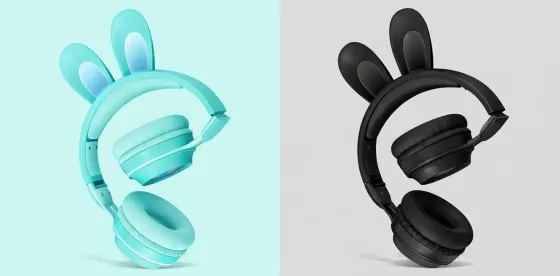 Детские беспроводные Bluetooth наушники с ушками зайчика RGB Picun B12 4704/4705 VJ Коломыя