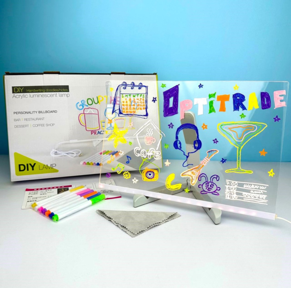 Светодиодная доска для заметок и рисования с подсветкой, маркером и USB-питанием, для детей и офиса Одесса - изображение 2