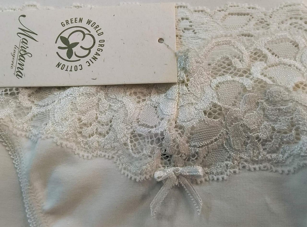 Стринги женские из хлопка с кружевным поясом цвет Шампань Marsana 01-008 Киев - изображение 5