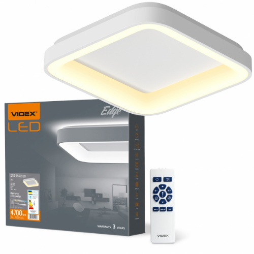 LED Світильник накладний 72W 2700-6000К 4700Lm 220V квадратний білий VLE-ESC-72W Videx Житомир