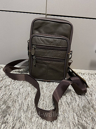 Вертикальная поясная сумка для мужчин из натуральной кожи Leather Collection Киев - изображение 9