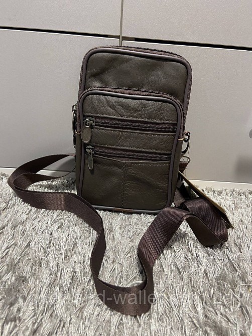 Вертикальная поясная сумка для мужчин из натуральной кожи Leather Collection Киев - изображение 9