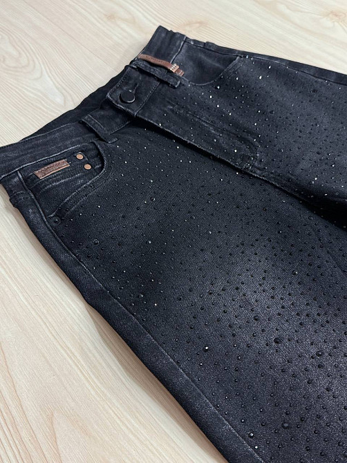 Джинсы женские Allure 1136-26 палаццо ровные со стразами черные, черный, 26, 26, 66 см, 95 см Киев - изображение 7