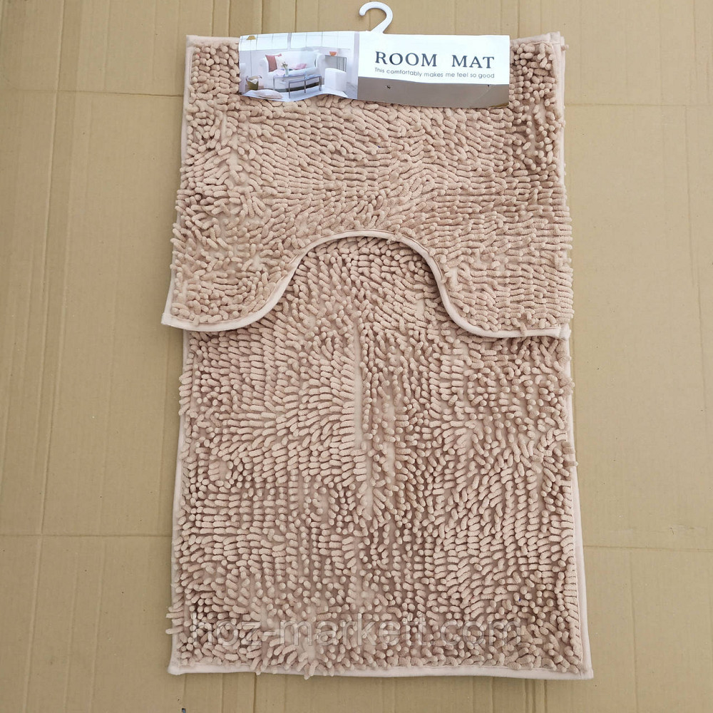 Коврики для ванной и туалета набор ковриков светло-бежевый 80 х 50 см и 50 х 40 см Харьков - изображение 4