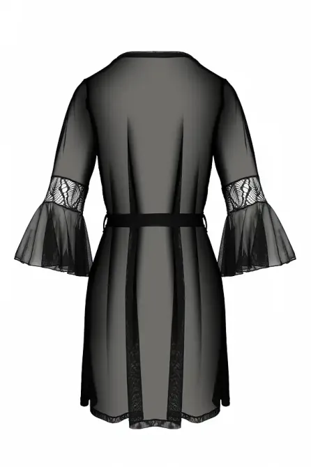 Пеньюар Passion LEAFA PEIGNOIR black L/XL - ECO Passion Львов - изображение 4