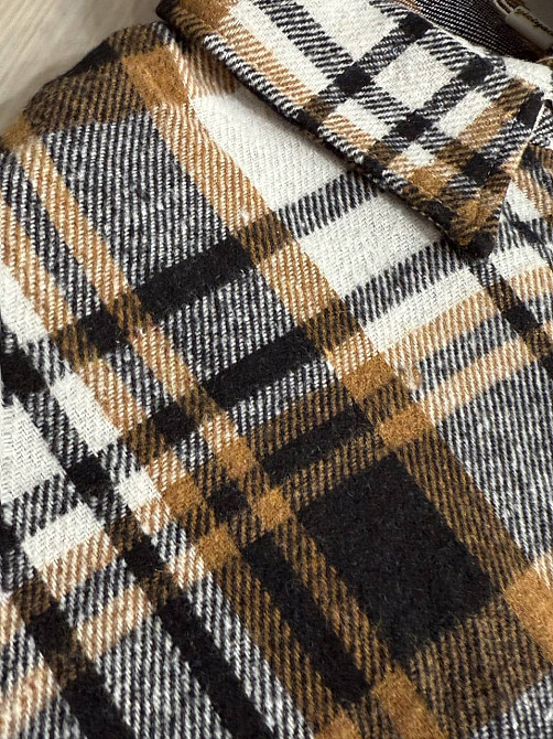 Сорочка жіноча YZY 223 картата оверсайз тепла байка, бежевий, one size Київ - фото 6