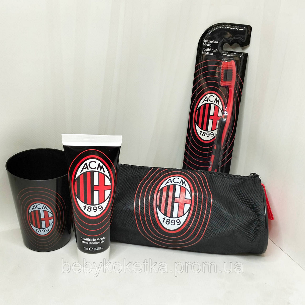 Дитячий набір зубна щітка і зубна паста EP Line AC Milan Oral Hygiene Gift Set Львів - фото 1