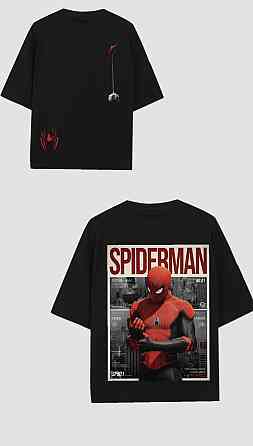 Оверсайз футболка Spider-Man | Чорна футболка з принтом Людина-павук | Marvel Style Чернівці