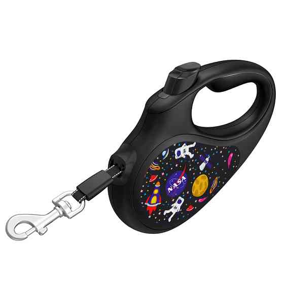 Повідець-рулетка для собак WAUDOG R-leash, малюнок "NASA", S, до 15 кг, 5 м, світловідбиваюча с Коломыя