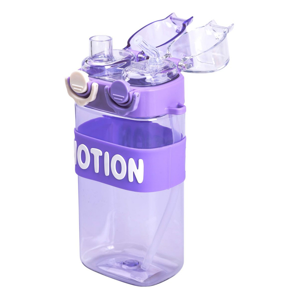 Yiwu Пляшка для води з трубочкою 550 мл спортивна пластикова пляшка для тренувань Фіолетова HP- Коломия - фото 3