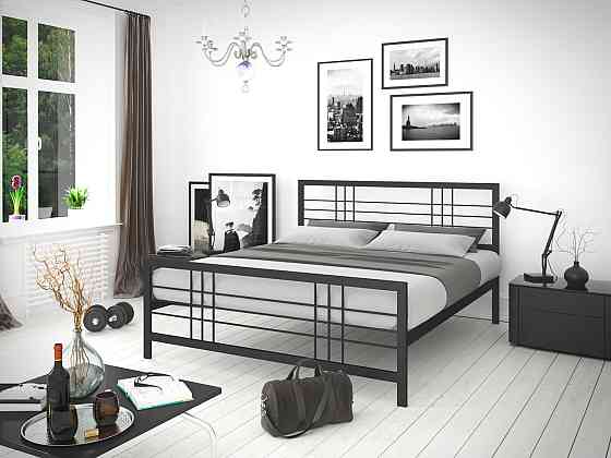 Двуспальная металлическая кровать Дамаск от ТМ Теnero 140х200, Щит ДВП, Без ящика Харьков