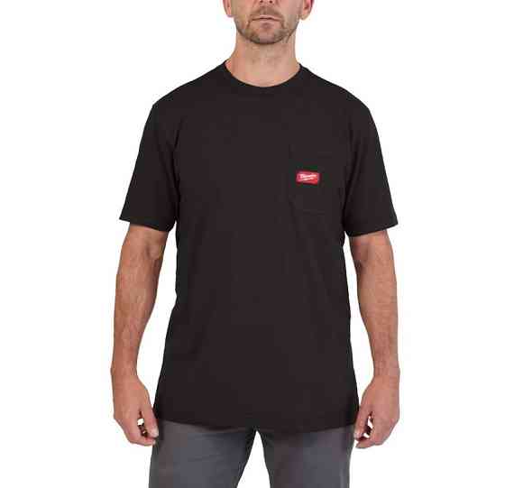 Футболка MILWAUKEE WTSSBL-XXL, з карманом та коротким рукавом, чорна, (розмір XXL) Одесса