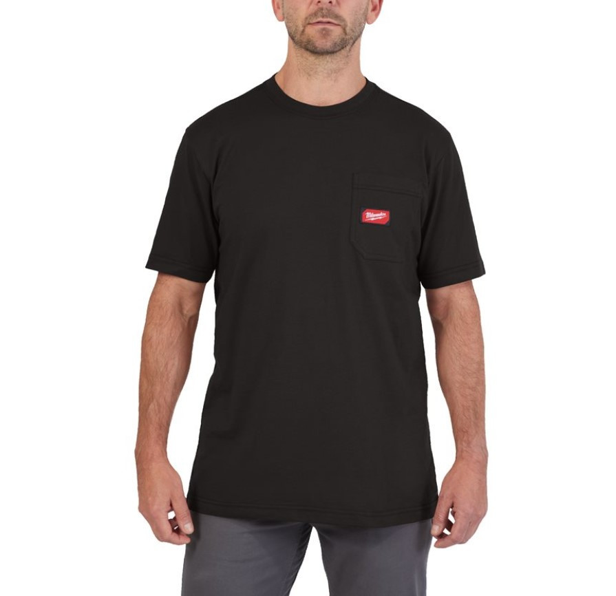 Футболка MILWAUKEE WTSSBL-XXL, з карманом та коротким рукавом, чорна, (розмір XXL) Одесса - изображение 2