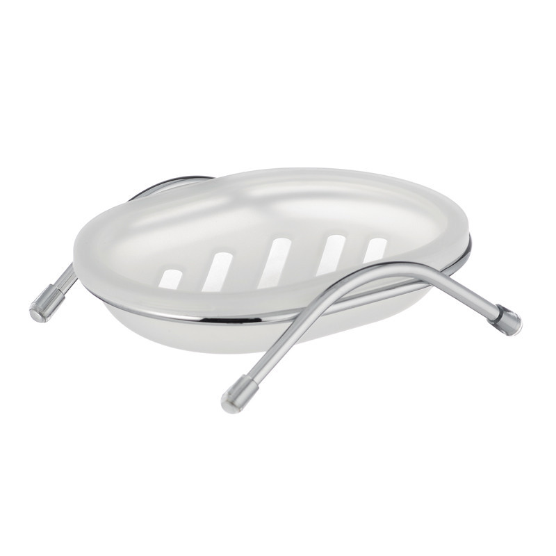 Мыльница настольная с двойным дном Zerix LR332-2 (пластик белый) (ZX2701) Черновцы - изображение 1