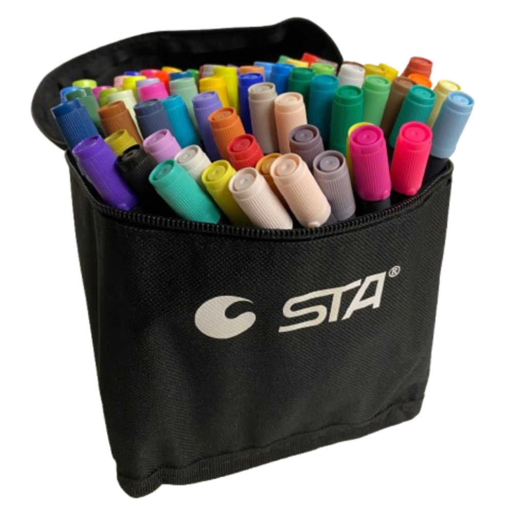 Набор маркеры STA 80 цветов двусторонние  акварельныедля скетчинга 4 органайзера в комплекте Видеообзор! Каменец-Подольский - изображение 9