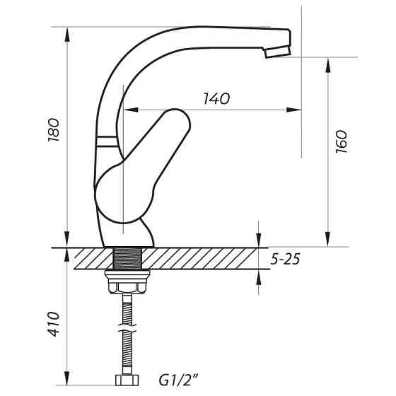 Змішувач для умивальника Zerix SOP1 146 надійної конструкції Харків