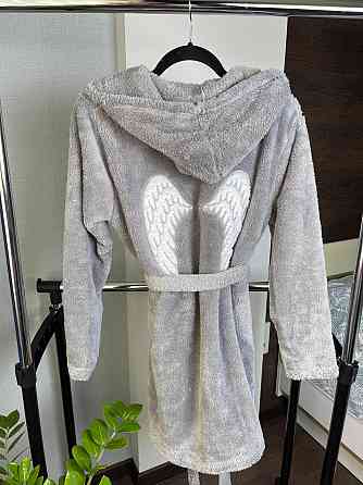 Махровий халат жіночий із капюшоном Сірий L Харків