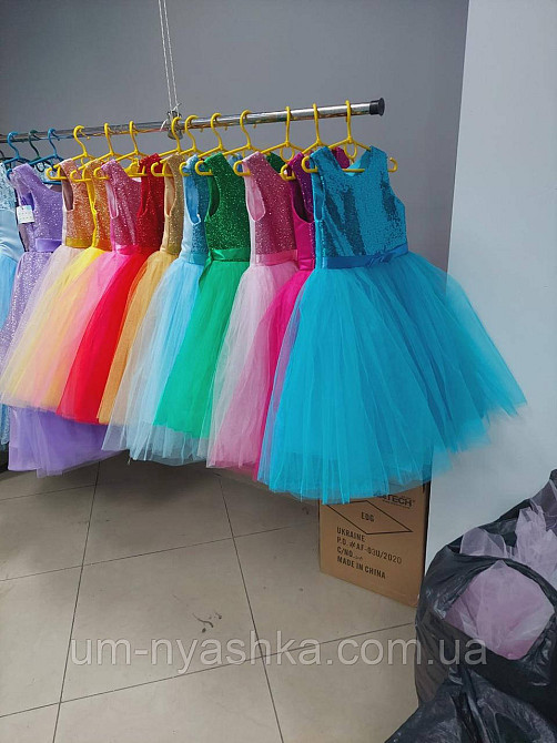 Дитяче ошатне синє плаття з глітером Кривий Ріг - фото 5