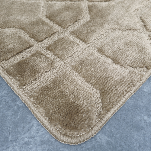 Набір килимків для ванної 2шт 60*100см+50*60см U-виріз Геометрія Standard бежевий поліпропілен Дариана Житомир - фото 4