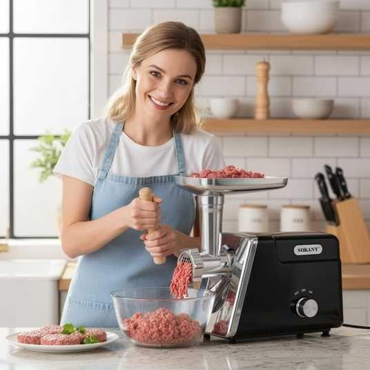 Мясорубка SK-06044 2800 Вт с реверсом, автоматическим отключением и алюминиевым лотком Одесса - изображение 9