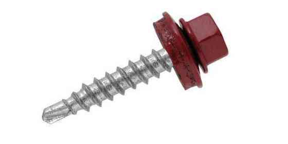 Покрівельний саморіз 4,8*35 RAL 3005 із свердлом по дереву (пач. 50 шт.) вишневий Харків