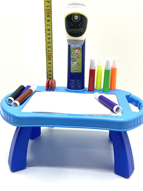 Столик для малювання з проектором 4 диски з картинками фломастери 8 штук Блакитний (22088-17AB) Чернигов - изображение 3