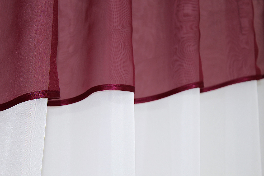 Кухонная занавеска VR-Textil № 047к бордовый с белым 280х170 см (50-397) Киев - изображение 4