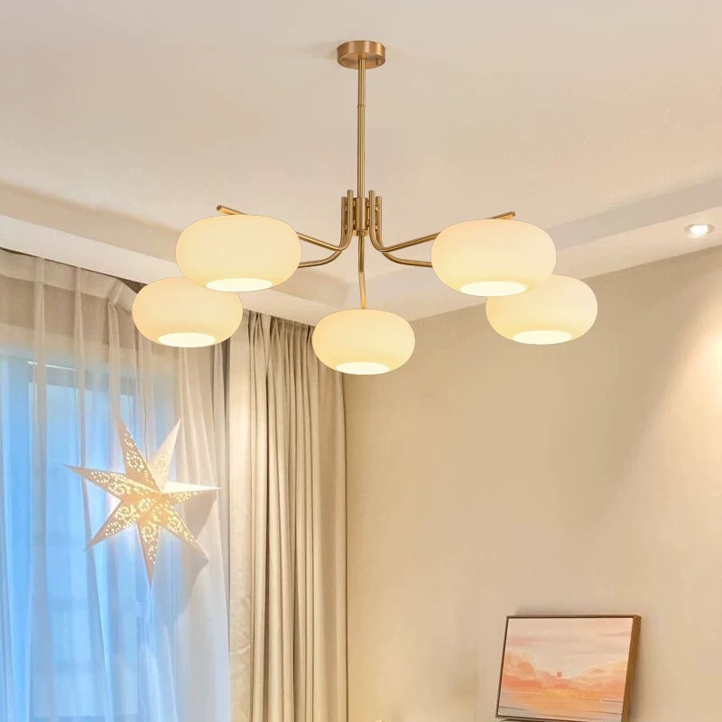 Люстра світлодіодна стельова 6007 (Золотистий) 5 плафонів Вінниця - фото 4