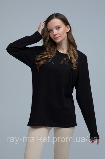 Лонгслів базовий Ray Basic жіночий чорний (U0103W-Black) Київ - фото 1