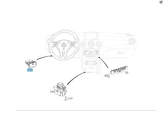 Mercedes-Benz  A2469050451 9107 Кнопка вимикача гальма стоянки SLK/SLC R172 ML/GLE W166 GL/GLS X166 GLE Coupe C292 Одеса