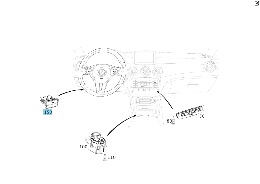 Mercedes-Benz  A2469050451 9107 Кнопка вимикача гальма стоянки SLK/SLC R172 ML/GLE W166 GL/GLS X166 GLE Coupe C292 Одеса - фото 2