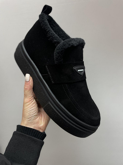 Соната Женские черевики Соната Линда черные натуральная замша зима высота подошвы 4 см размер 3 Коломыя - изображение 1