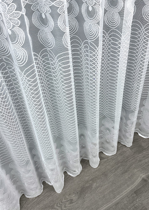Тюль жаккард, цвет белый 1608т Киев - изображение 5